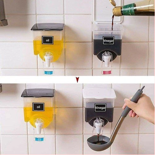 Wall Mounted Oil Sauce Vinegar Seasoning Storage Bottle Dispenser- Multi-colors