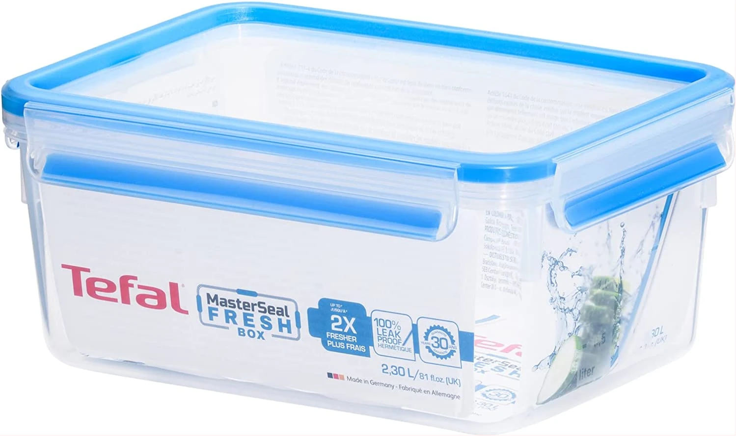 Tefal K3021512 MasterSeal Fresh Box, Plastic Food Storage Container, Keeps Food Fresher for Longer and 100 Percent Leakproof, 2.2 Litre