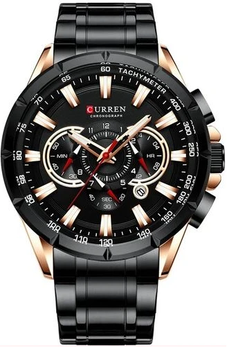 Curren Analog FTP Stainless Luxury Watch - Black