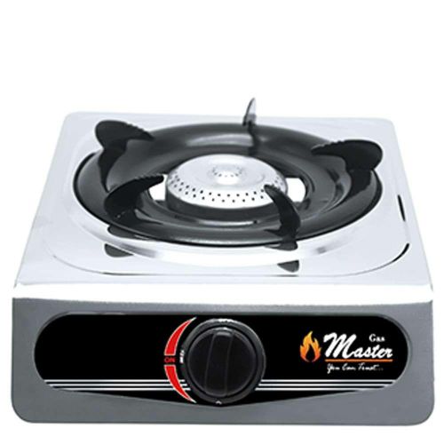 Electro Master Single Burner Gas Cooker Table-Top Gas Stove Hob Hot Plate For Heavy And Large Pot Pans- Silver