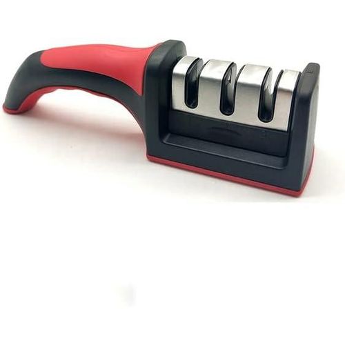 3/4 Stage Kitchen Knife Sharpener Handheld Multi-Function Quick Sharpening Tool Non-Slip Base Tungsten Steel Scissor Sharpeners- Multicolor