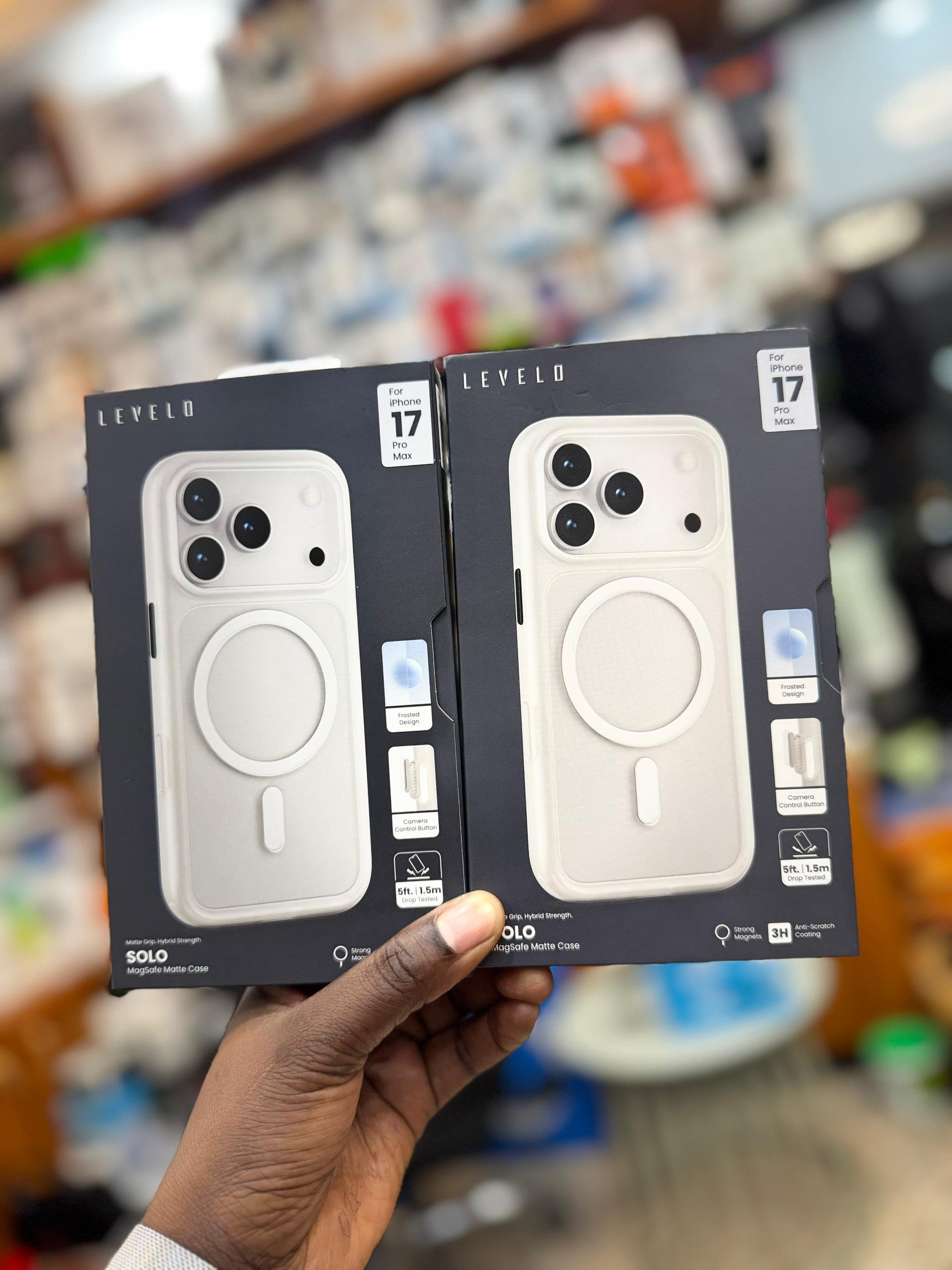 Levelo Solo Matte MagSafe Case for iPhone 17 Pro Max, 9H Tempered Glass, 3H Anti-Scratch Coating, Raised Bezels for Camera & Screen, Clear Back with Matte TPU Bumper, Anti-Fingerprint, Dust-Free Desig