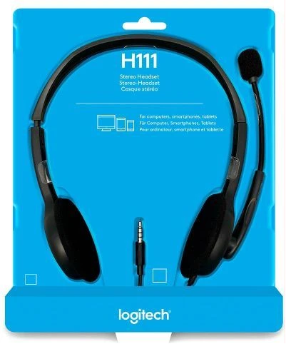 Logitech H111 Stereo Headsets with a Microphone - Black