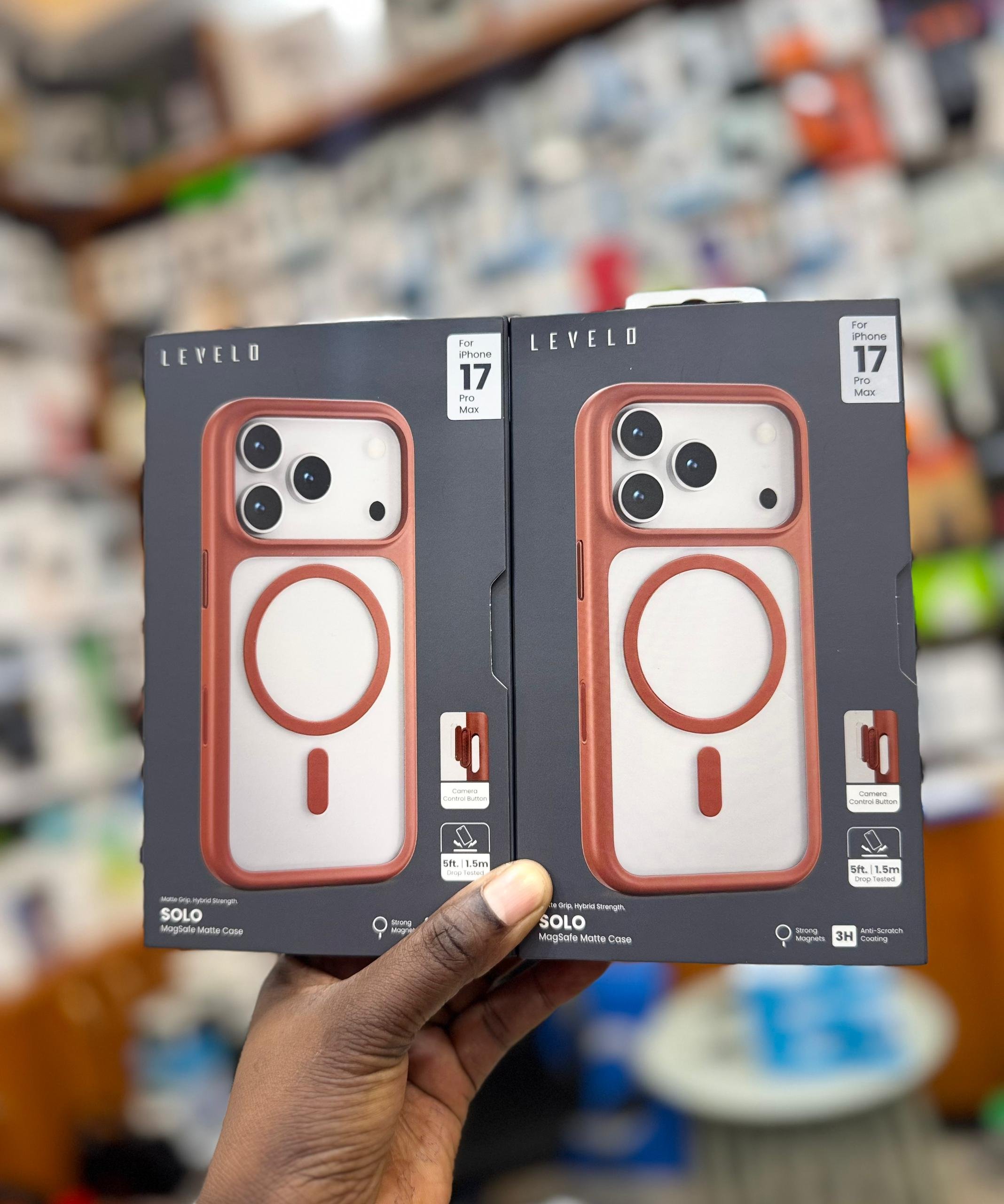 Levelo Solo Matte MagSafe Case for iPhone 17 Pro Max, 9H Tempered Glass, 3H Anti-Scratch Coating, Raised Bezels for Camera & Screen, Clear Back with Matte TPU Bumper, Anti-Fingerprint, Dust-Free Desig