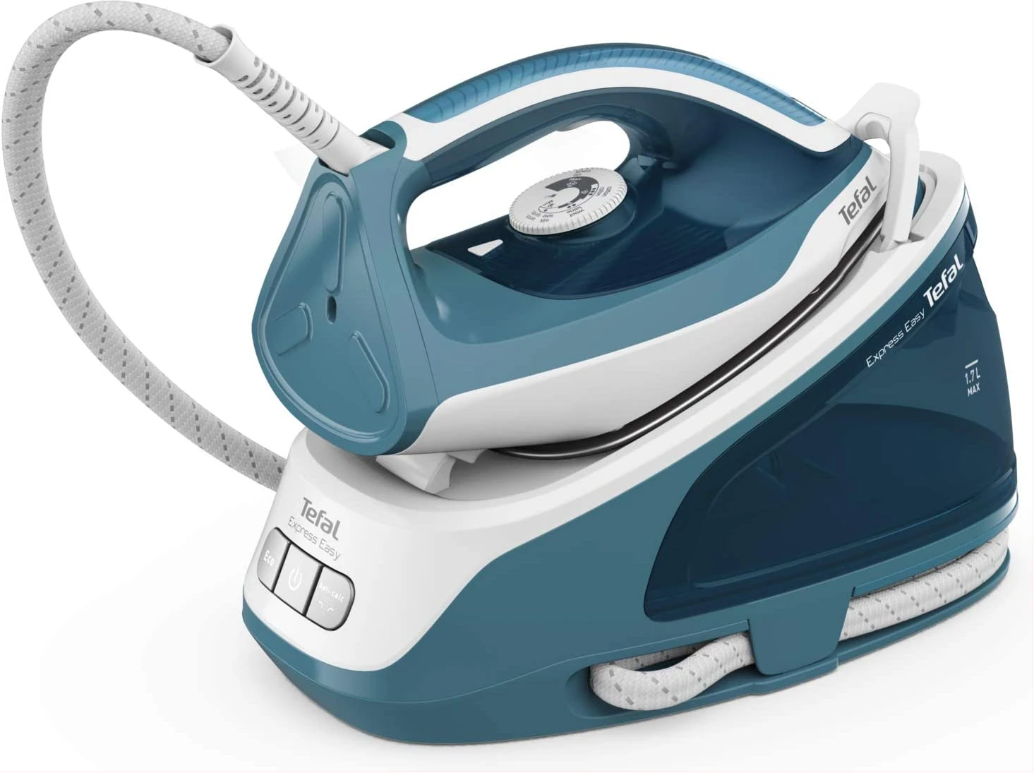 Tefal Express Easy Steam Station, 1.7 Liters, Lock system Steam Generator Iron , Ceramic Xpres Glide, SV6131G0 - Blue/White