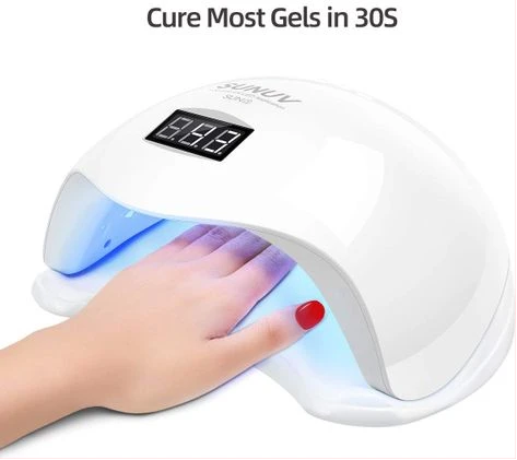 Professional LED Nail Polish Dryer Lamp Gel Machine For Manicure & Pedicure With Sensor - White