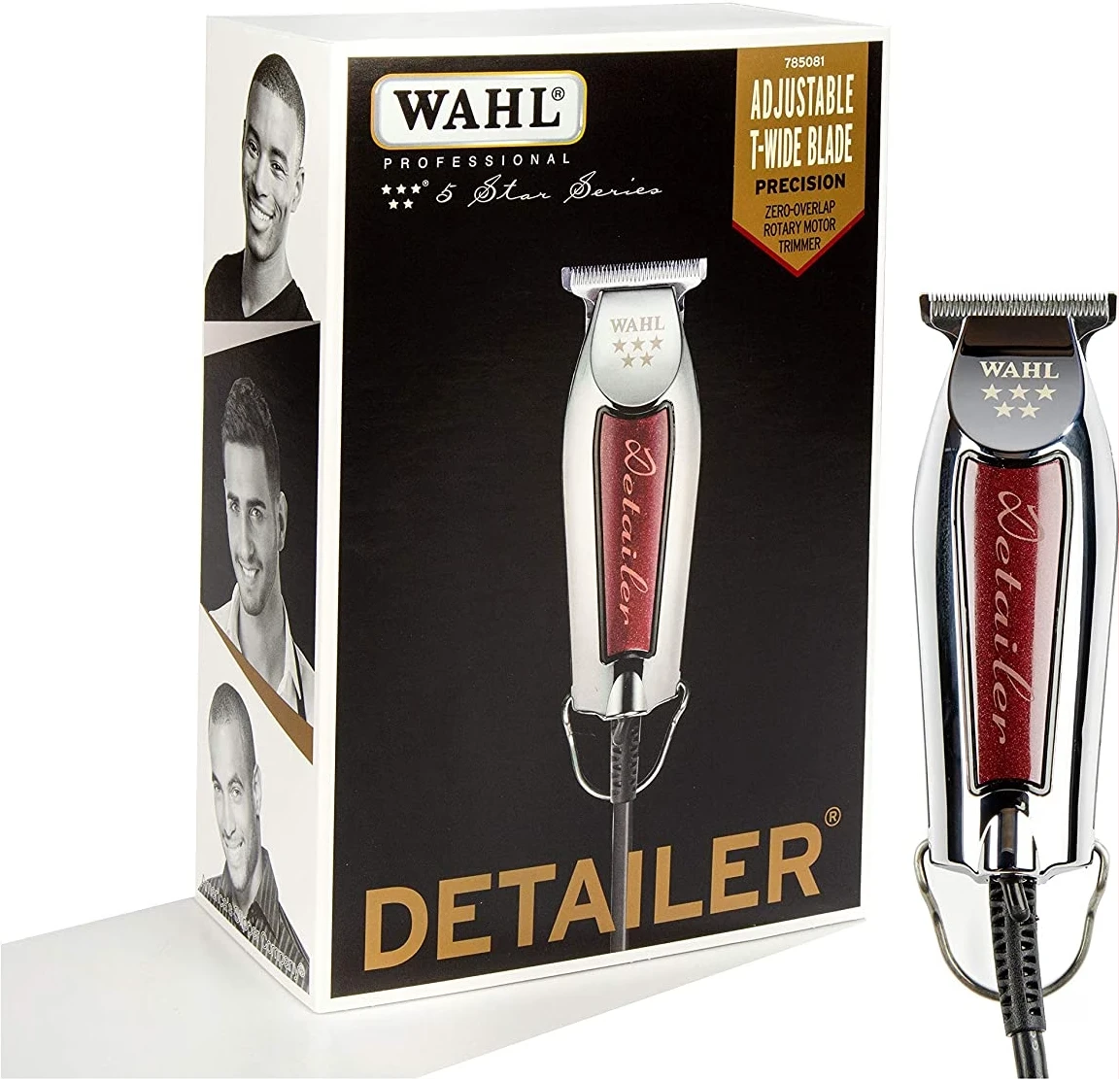 Wahl Detailer Hair Clipper; Professional 5-Star with Adjustable T Blade