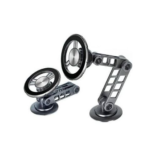 Earldom Aluminum Alloy Folding 360 Degree Rotating Magnet Flexible Phone Holder Installation Universal Dashboard Magnetic Suction Car Phone Holder Mount