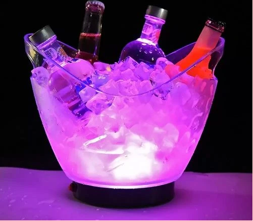 8L Led Ice Bucket Color Changing Plastic Champagne Wine Ice Bucket Multi-colours.