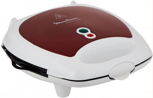 Moulinex Sandwich Maker, 700 watts, 3-in-1 panini, sandwich and waffle maker, Red, SW612543
