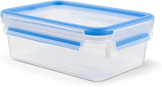 TEFAL 1L Rectangular Master Seal Plastic Food Storage Container, Keeps Food Fresher for Longer and 100 Percent Leakproof, K3021212