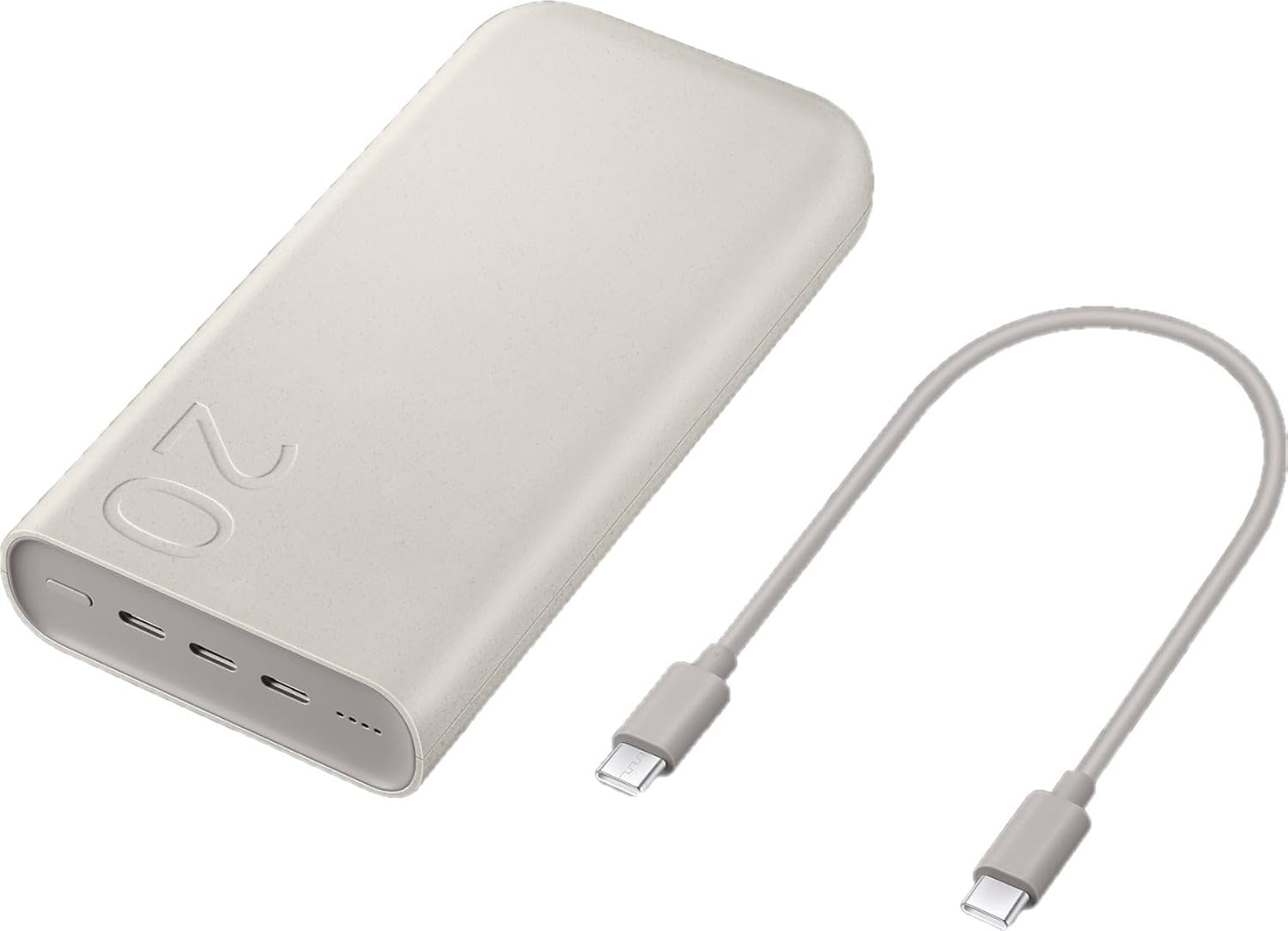 Samsung 20000mAh Power Bank 45W Battery Pack with Three Type C Ports, Beige