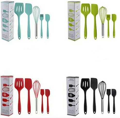 5 Pc Silicone Kitchen Tool Cooking Utensils/ Serving Spoons Set,Multi-Colours