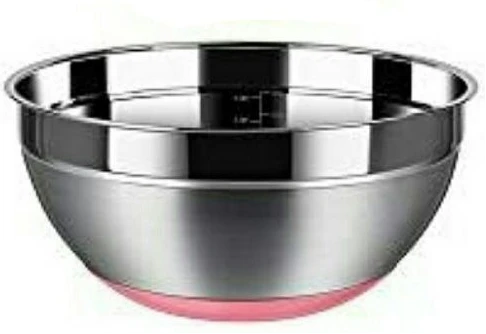 26Cm Kitchen Steel Mixing Bowl For Baking Cooking Salad Fruits - Silver