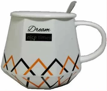 Portable Breakfast Coffee Mug, Tea Cup Gift Set -Cream
