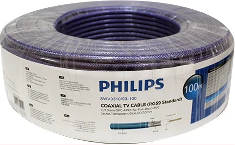 Philips Coxial TV Cable - Blue