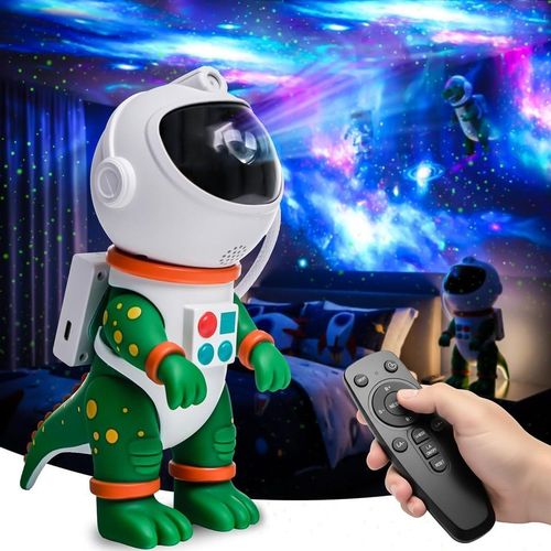 Green Lion Galaxy Star Projection Night Light, Dinosaur Astronaut Space Projector with 8 Modes Starry Nebula Effects, Timer & Remote Control, Bedroom Ceiling Decor for Kids, Christmas Birthday Gift