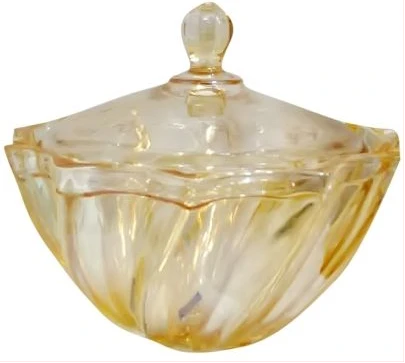 Glass Sugar Bowl/Candy Storage Jar - Brown