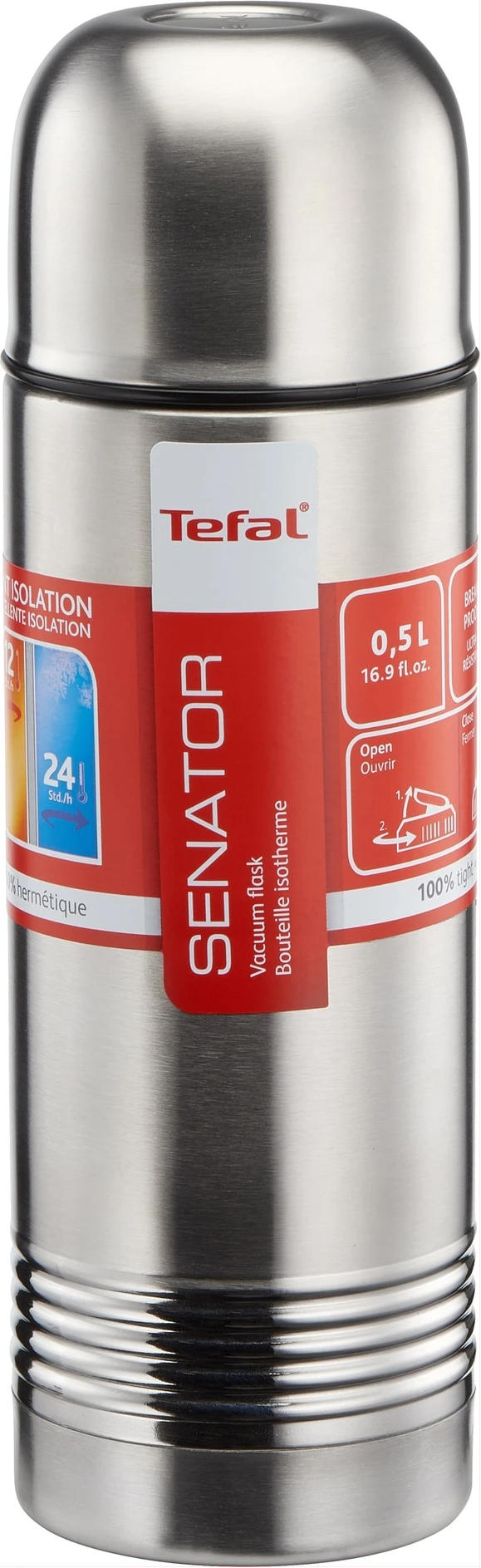 Tefal Senator 1L Portable Travel Vacuum Flask K3063414 – Stainless Steel