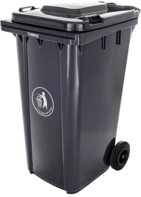 Outdoor 120L Plastic Waste Bin  Dustbin, Garbage Bin   - Black