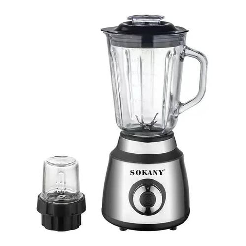 Sokany 2 IN 1 Coffee Grinder And 1.5L Glass Jar Blender 800W High Power Ergonomic Grip Design Easy And Fast Cleaning Multifunctional Food Processor Stainless Steel Blade Cuts Food Quickly Smoothie Mak
