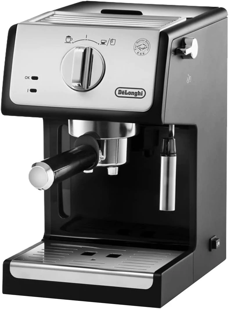 Delonghi ECP33.21 Barista Pump Espresso Machine, 1100W, Cappuccino, Latte & More