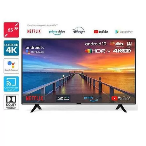Pixel 65 Inch 4K QLED Smart Certified Android Frameless TV With Built-in Bluetooth, WIFI - Black