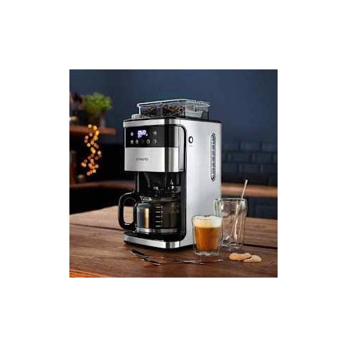 Ambiano Fresh-Aroma-Perfect Superior Drip Coffee Maker With Integrated Grinder and Smart Water Supply 1.5L Glass Coffee Maker, 24 Hour Timer, Keep Warm Plate Stainless Steel, 1050W- Multicolor