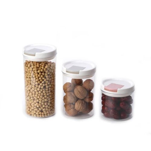 3pcs Transparent Plastic Sealed Cans, Storage Jars for Kitchen Food-safe Plastic Cereal Holders for Milk Powder Grains and Dried Fruit Snacks Flour Splenda Antibacterial Storage Tank Food Storage Cont