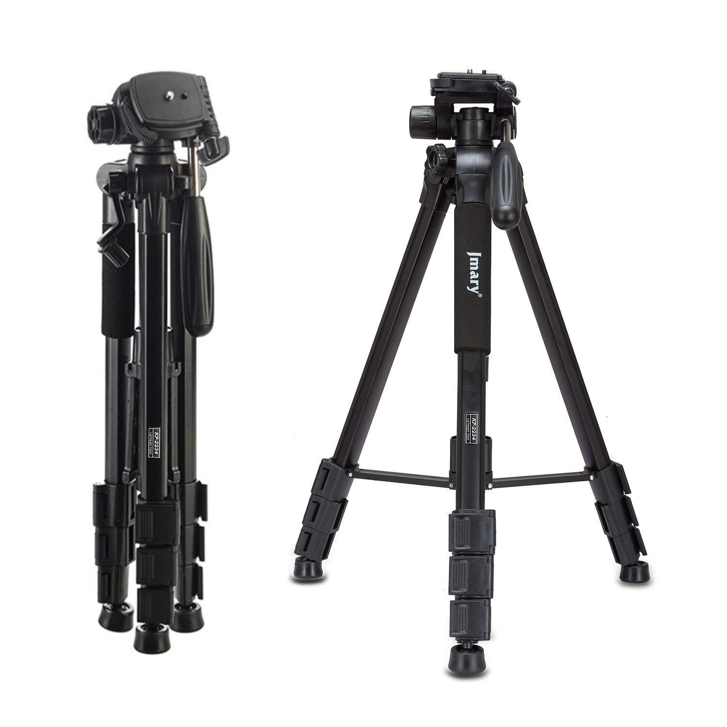 Jmary KP-2234 Professional Aluminium Tripod for All DSLR Cameras Black