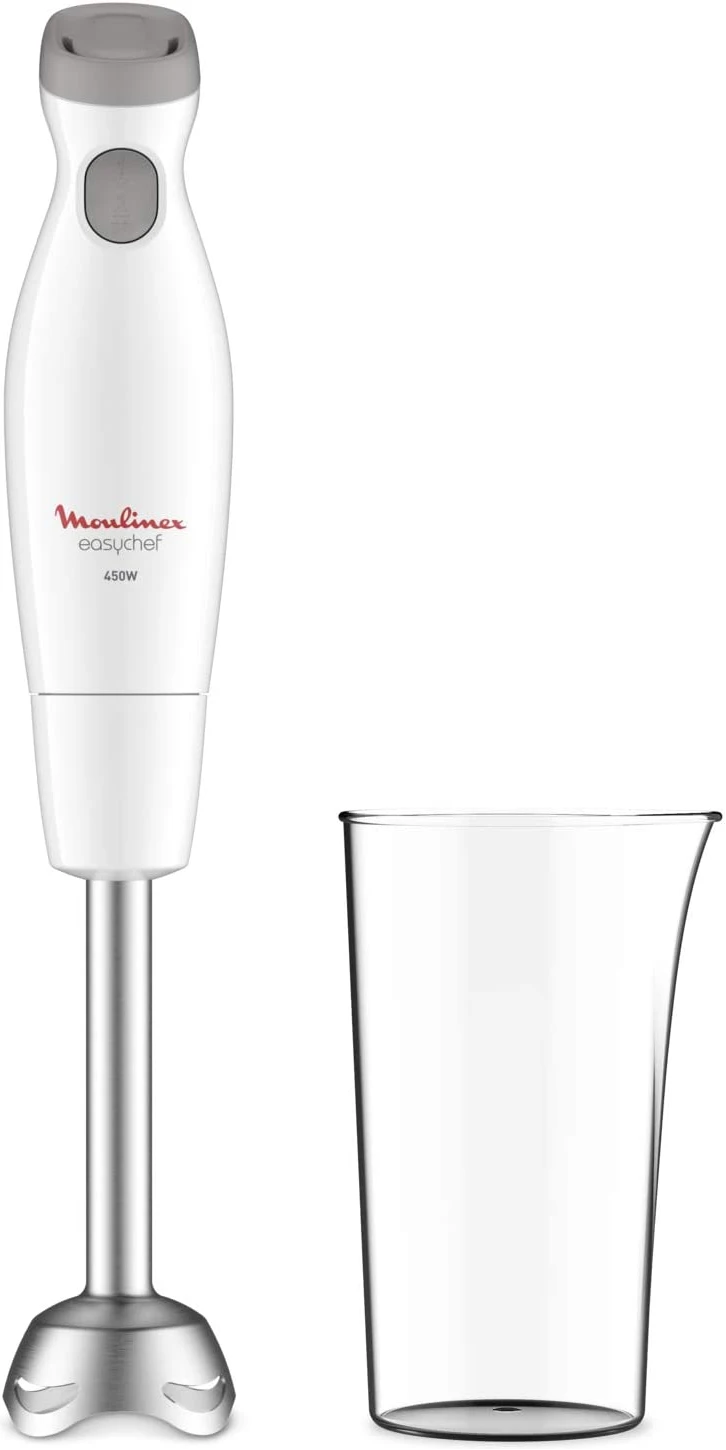 Moulinex Easy Chef Hand Blender With 800 ml Beaker, 450W, White, Plastic/Stainless Steel, Dd451127