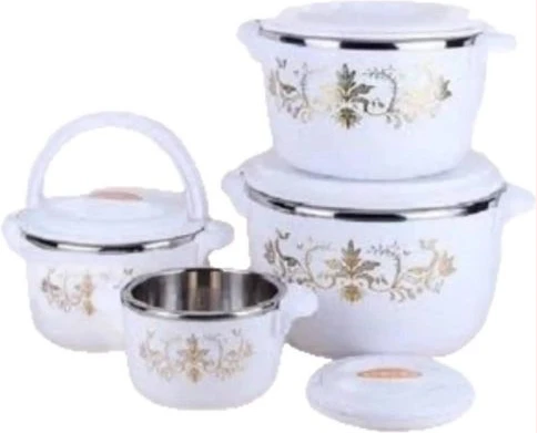 4 Pcs Flowered Insulated Hot Pot Dishes Food Warmer Casseroles -Multi-colour.