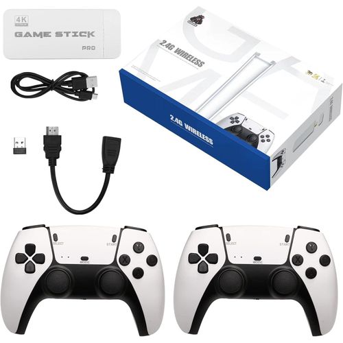 Wireless Retro Gaming Console Game Stick Video Game Console for TV Built-in 10000 Classic Games 8 Bit Mini Retro Controller HDMI Output Dual Player-4K Ultra HD Game Stick with 24,000+ Classic Games,2.