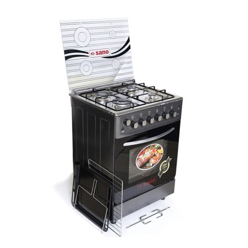 Sano 60X60 Full Gas Electric Oven Cooker With Rotisserie, Grill, Auto Ignition, Oven Lamp - Brown