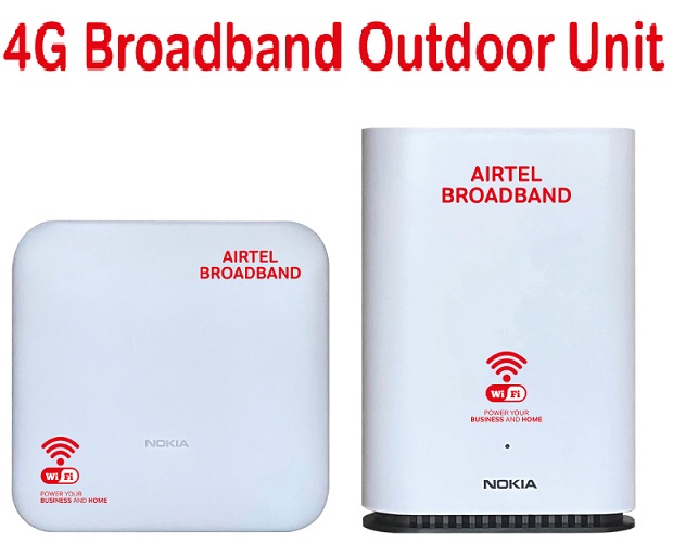 Airtel 4G Broadband Router Wifi MiFi With Indoor Unit And Outdoor Unit For Signal Boosting, Free Simcard, Free 51GB Data , Free Installation + 1 Year Warranty - White