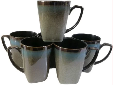 6 Pieces Of Coffee Tea Cups Mugs - Dirty Blue