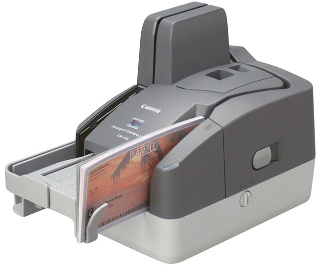 Canon imageFORMULA CR-50 Cheque Transport Scanner, White & Gray