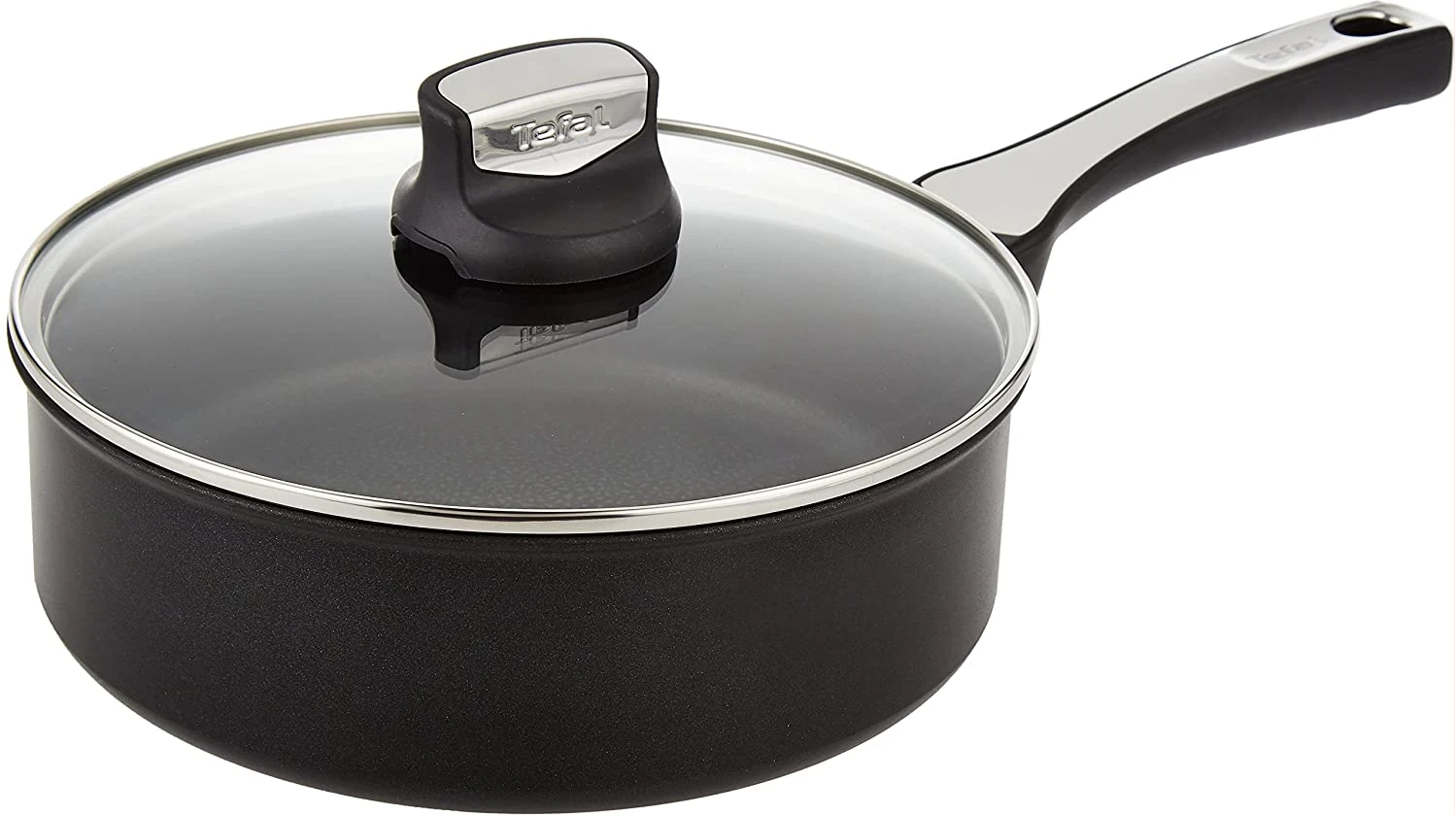 TEFAL Expertise 24 cm Saute Cooking Pan with Lid, Black, Aluminium, C6203272. ( All Heat Sources including Induction)