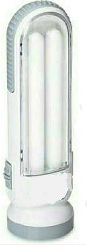 LED Torch With Double Hi-Bright Tube Rechargeable Emergency Lamp Light, White