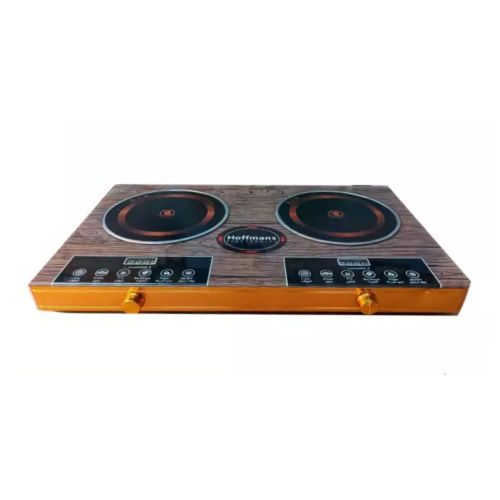 Hoffmans Double Burner Electric Induction Cooker Hot Plate-Brown