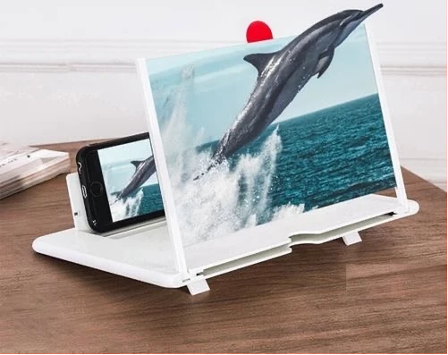 Mobile Phone Screen Magnifier, Amplifier with Holder Stand, White