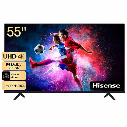 Hisense (55 Inch) 4K UHD Smart TV, with Dolby Vision HDR, DTS Virtual X, Youtube, Netflix, Disney +, Freeview Play and Alexa Built-in, Bluetooth and WiFi , Black