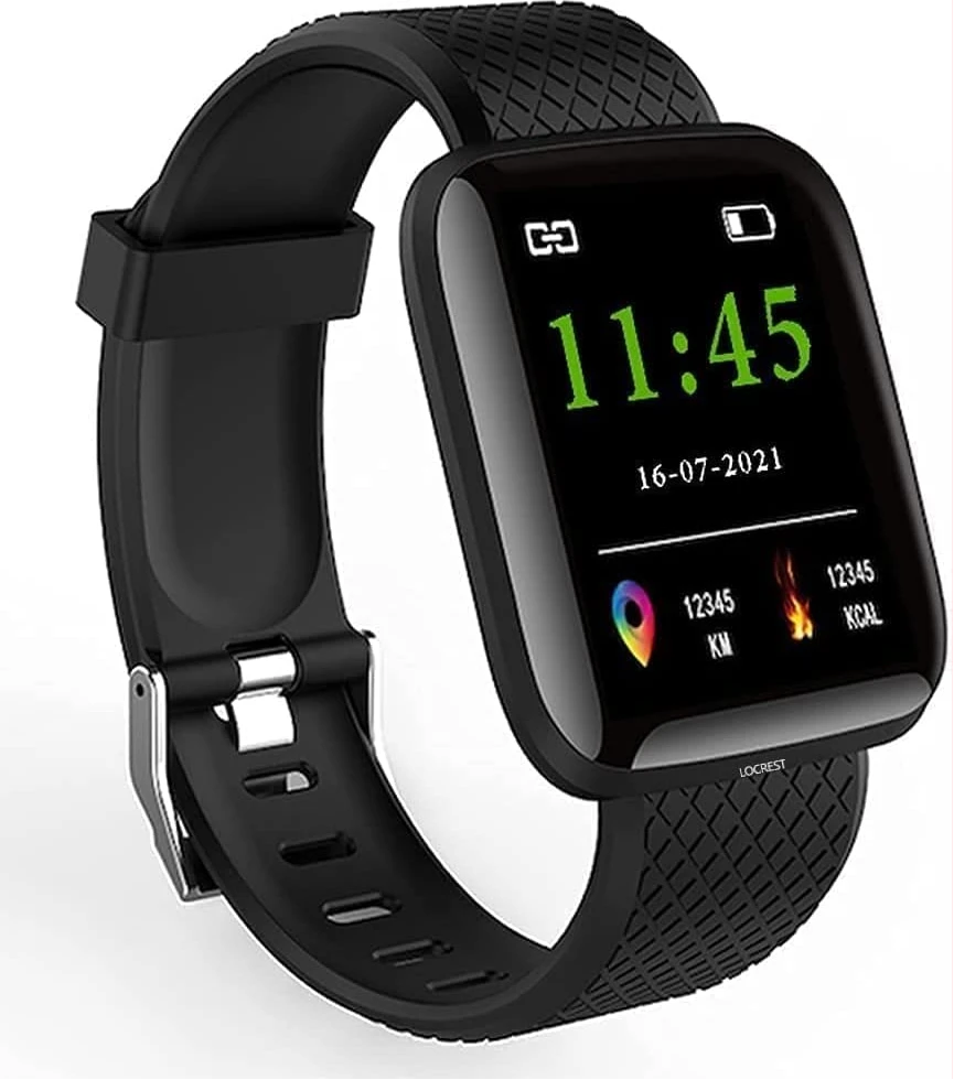 Smart Bracelet Fitness Tracker Color Screen Smartwatch Heart Rate Blood Pressure Pedometer Sleep Monitor (Black)