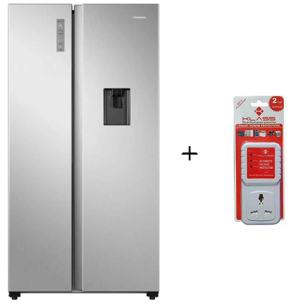 Hisense 750L Side By Side Refrigerator with Dispenser RC-75WS4SB1 Refrigerator, Auto Defrost, Inverter Compressor - Silver (3YRs WRTY)