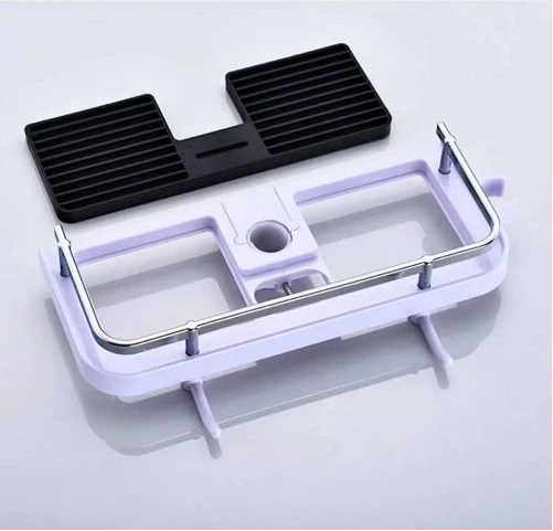 Wall Mounted Soap Dish Box For Kitchen & Bathroom With Hooks - Black.