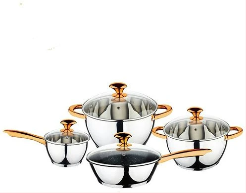 Kaisa Villa 8 Pieces Of Stainless Steel Saucepans Cookware Induction Pots, Silver