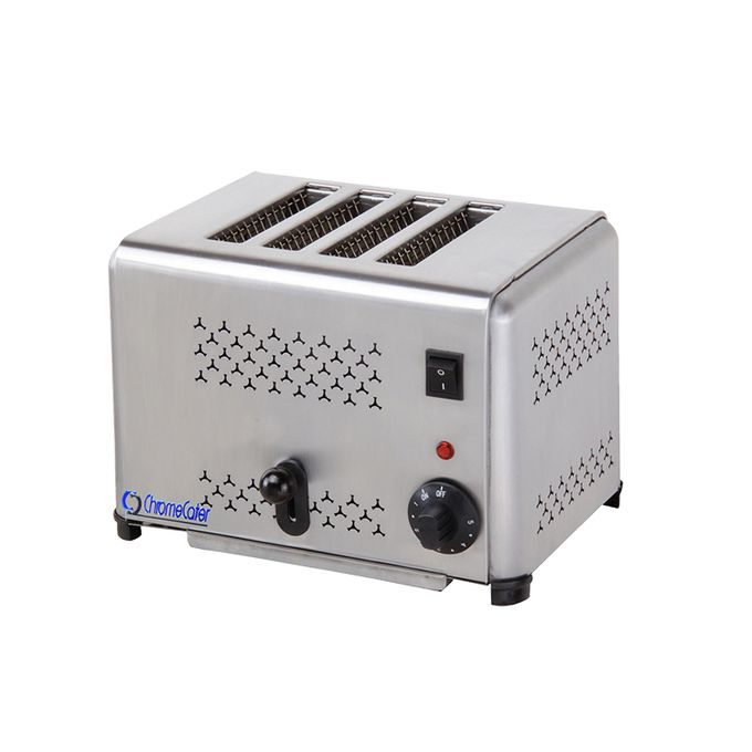 Commercial Automatic Electric Pop Up Bread Toaster 4 Slicer Stainless Steel 5 Gears 4 Slot Electric Toast Oven Household Breakfast Helper - Silver