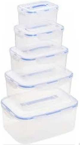 5 Pc Airtight Food Storage Containers Tins With Lids,Multi-Colours