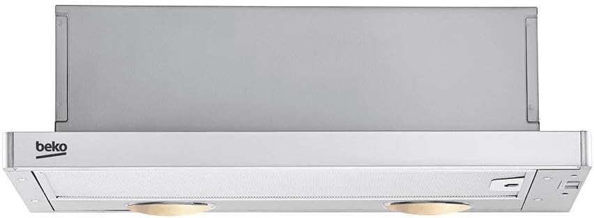 Beko 60cm Telescopic Cooker Hood CTB6250XH, 420 m³/h Ceiling Built-in Kitchen Extractor