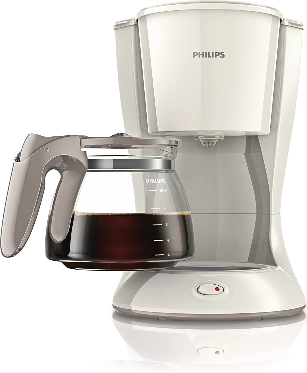 Philips Daily Collection Coffee Maker with Glass Jug - White, HD7447